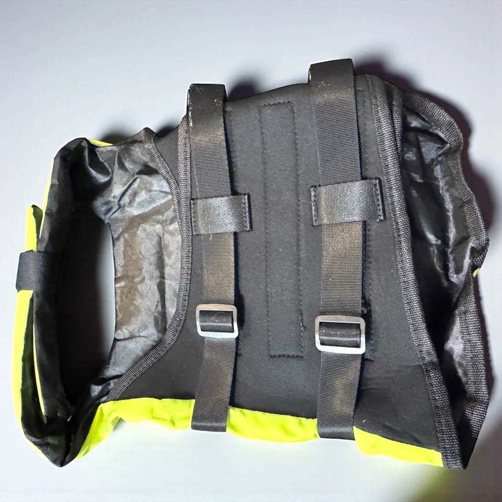 Yellow Dog Life Jacket Adjustable Reflective Inflatable Safety Vest Medium NWOT